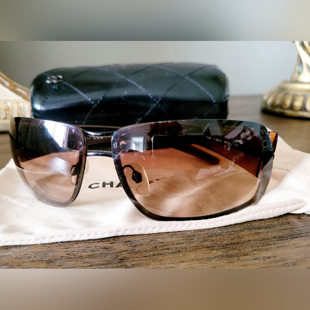 CHANEL 4138 100% Authentic Women's Sunglasses Brown Ombre Gradient
